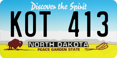 ND license plate KOT413