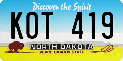ND license plate KOT419