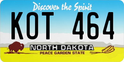 ND license plate KOT464