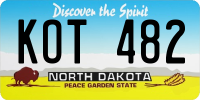 ND license plate KOT482