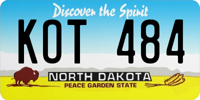 ND license plate KOT484