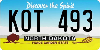 ND license plate KOT493