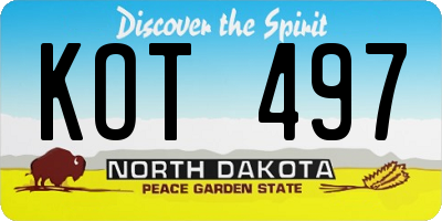 ND license plate KOT497