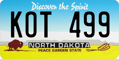 ND license plate KOT499