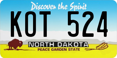 ND license plate KOT524