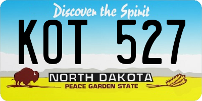 ND license plate KOT527