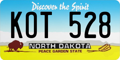 ND license plate KOT528