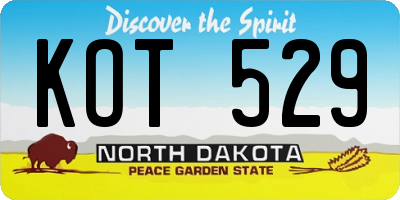 ND license plate KOT529