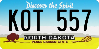 ND license plate KOT557