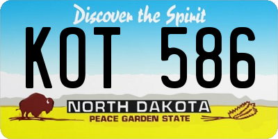 ND license plate KOT586