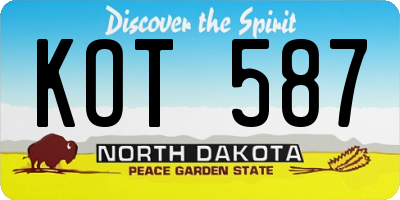 ND license plate KOT587