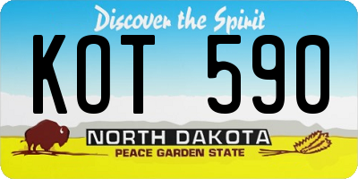 ND license plate KOT590