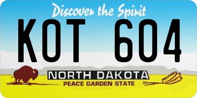 ND license plate KOT604