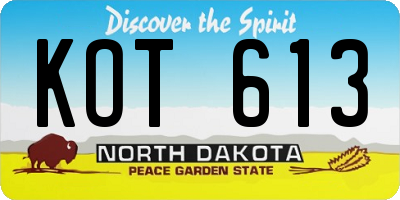 ND license plate KOT613