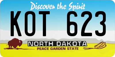 ND license plate KOT623