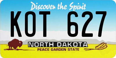 ND license plate KOT627