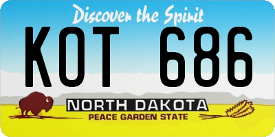 ND license plate KOT686