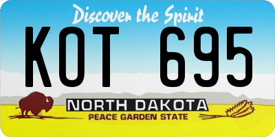 ND license plate KOT695