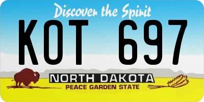 ND license plate KOT697