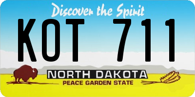 ND license plate KOT711