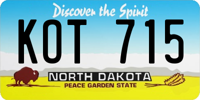 ND license plate KOT715