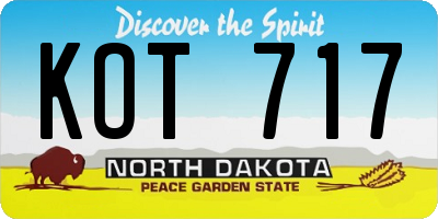 ND license plate KOT717
