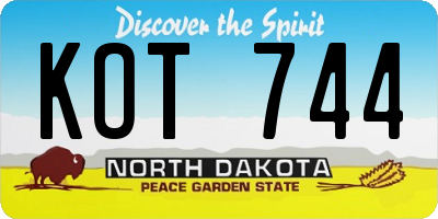 ND license plate KOT744