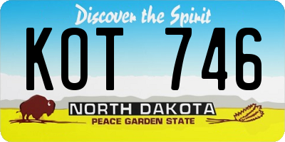 ND license plate KOT746