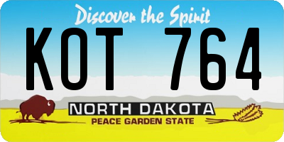 ND license plate KOT764