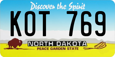 ND license plate KOT769