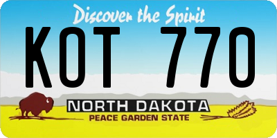 ND license plate KOT770