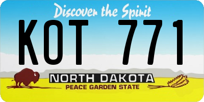 ND license plate KOT771