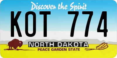 ND license plate KOT774