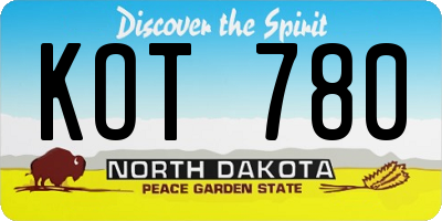 ND license plate KOT780