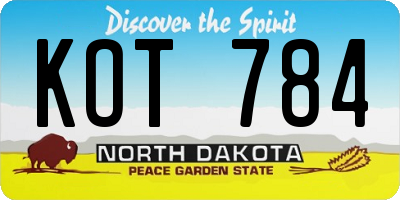 ND license plate KOT784