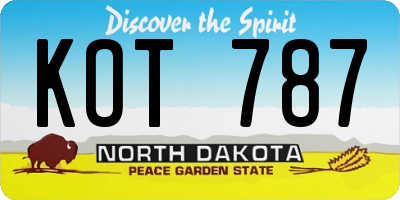 ND license plate KOT787