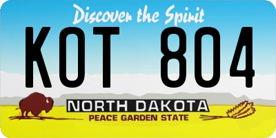 ND license plate KOT804