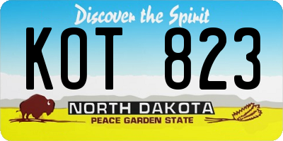 ND license plate KOT823