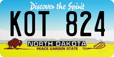 ND license plate KOT824