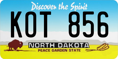 ND license plate KOT856