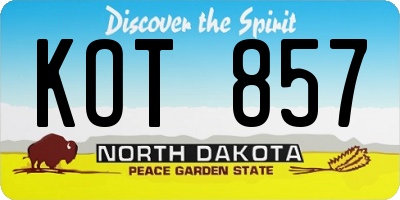 ND license plate KOT857