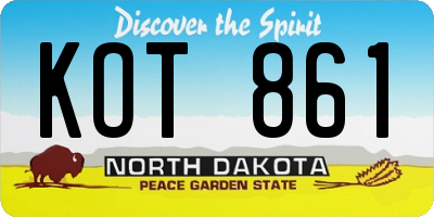 ND license plate KOT861