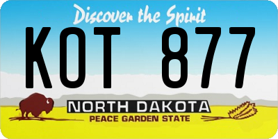 ND license plate KOT877