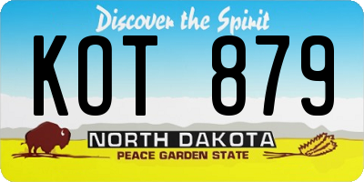 ND license plate KOT879