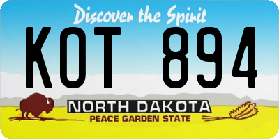 ND license plate KOT894