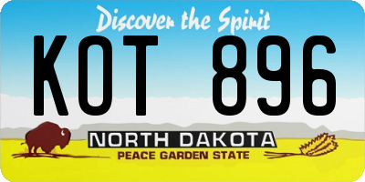 ND license plate KOT896