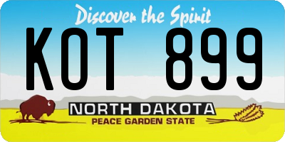 ND license plate KOT899