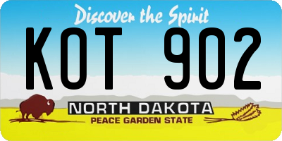 ND license plate KOT902