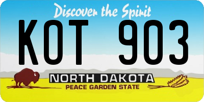 ND license plate KOT903