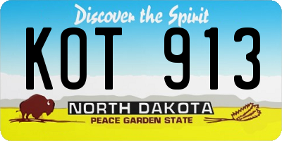 ND license plate KOT913
